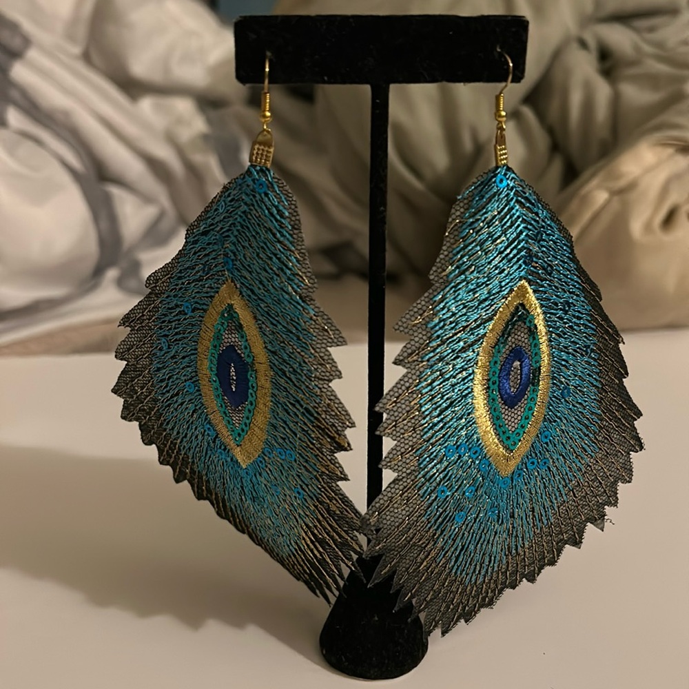 Peacock fancy Halloween earrings